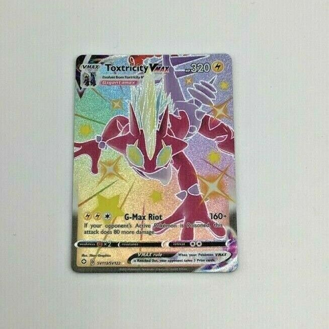 Pokemon Shining Fates Toxtricity VMAX SV113/SV122 Full Art Shiny Pokemon Shining Fates Toxtricity VMAX SV113/SV122 Full Art Shiny