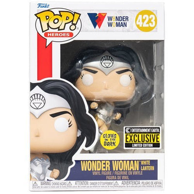 Funko Pop! Heroes - Wonder Woman 80th Anniversary White Lantern (Glow In The Dark) - Entertainment Earth Exclusive