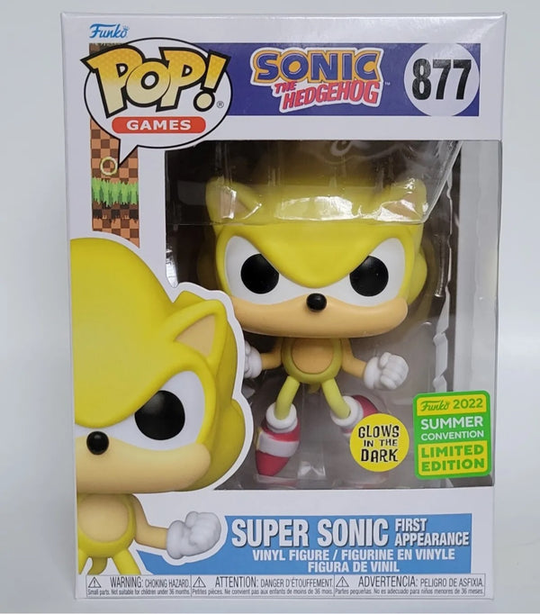 Funko Pop Games Sonic The Hedgehog - Super Sonic First Appearance 877 (sdcc  2022) (glows In The Dark)