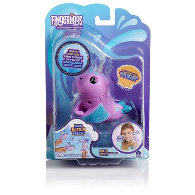Fingerlings Light Up Narwhal. Nelly (Purple)